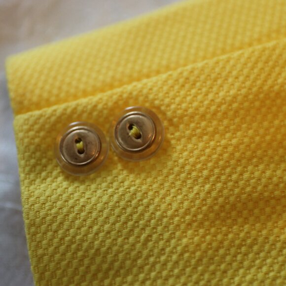 Vintage Classic Spiegel Structured Blazer/Jacket Bright Yellow White Trim Sz 10 - Picture 10 of 15